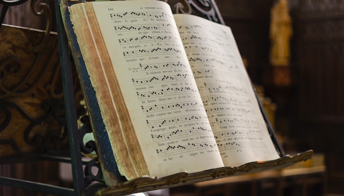 Sainte-Chapelle during a liturgical music performance in Paris.