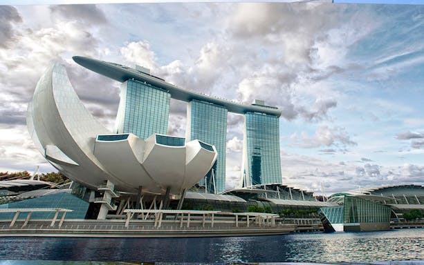 Marina Bay Sands Singapore with iconic architecture and waterfront view.