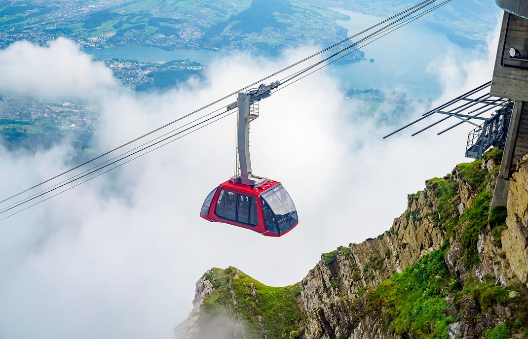 The cable car on Mount Pilatus