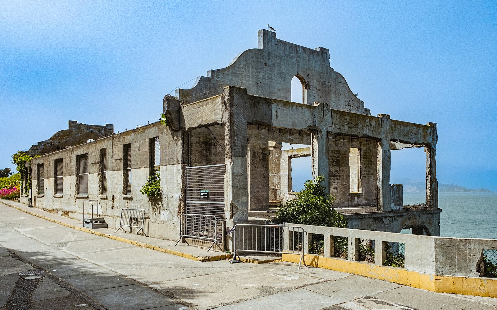 Ruins of the Warden's house on Alcatraz Island, San Francisco Bay.
