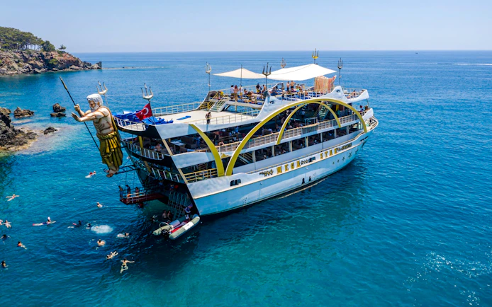 Mega Star Antalya-Kemer Boat Cruise with Lunch and DJ