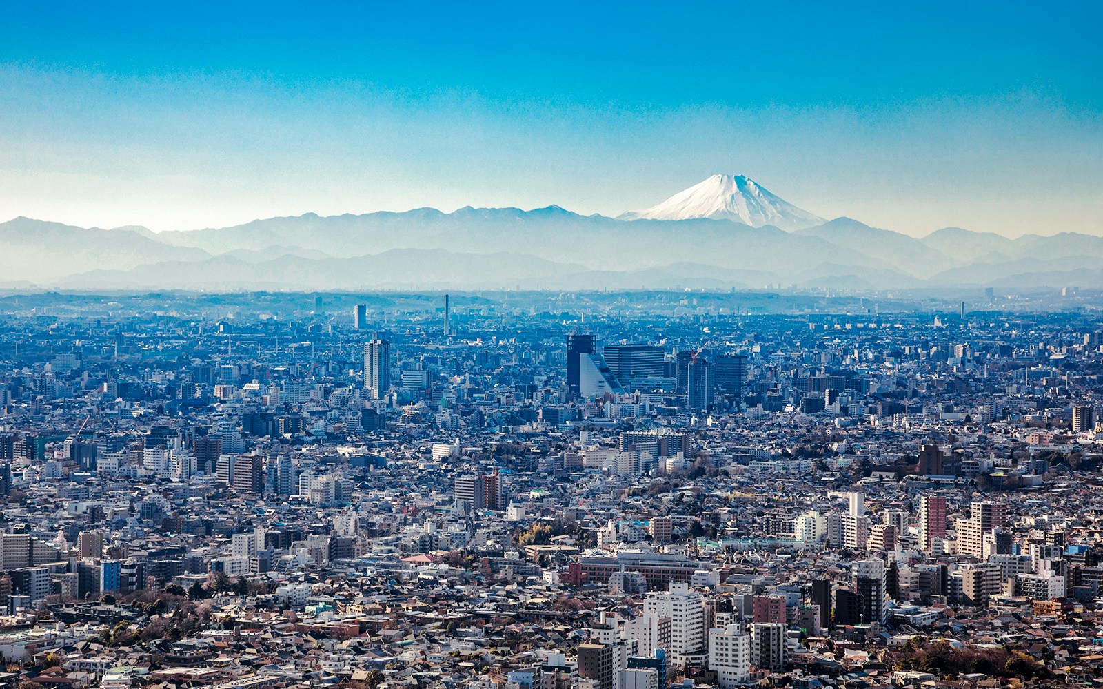 View of Mt Fuji from Tokyo Skytree.