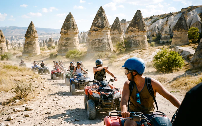Safari guidé en quad en Cappadoce avec navettes de/vers l'hôtel