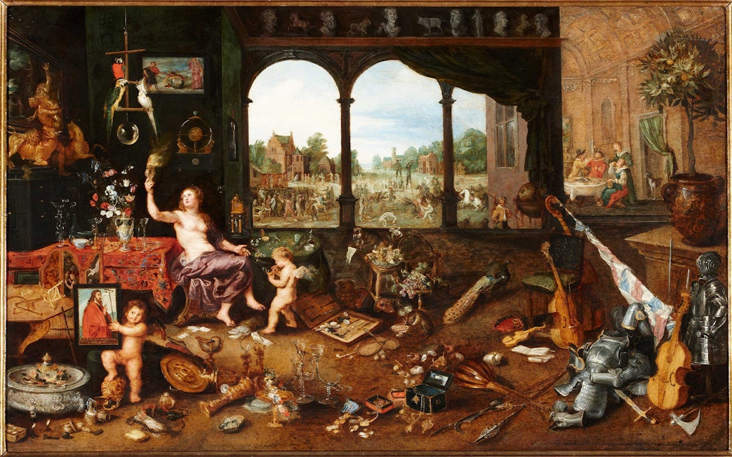 Vanitas allegory painting by Jan the Younger Brueghel, Liria Palace, Madrid.
