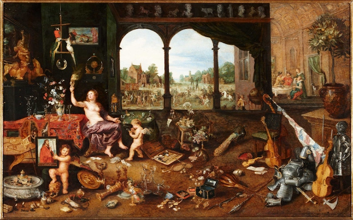 Vanitas allegory painting by Jan the Younger Brueghel, Liria Palace, Madrid.
