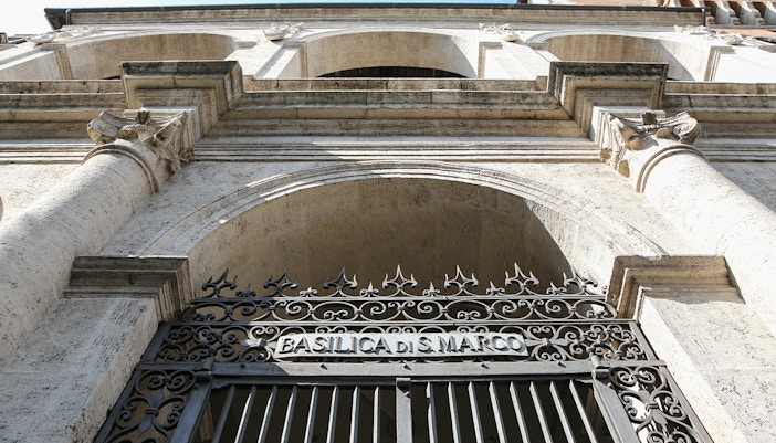 the facade of St. Mark’s Basilica Rome