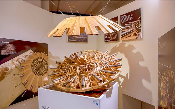 Leonardo da Vinci's machine model at the National Museum of Science and Technology, Milan.