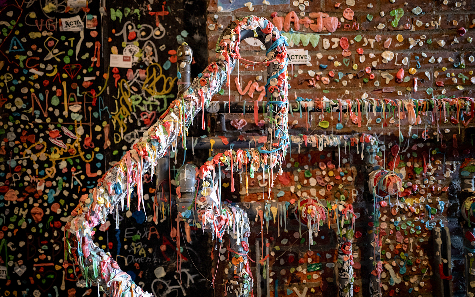 Veggen av tyggegummi