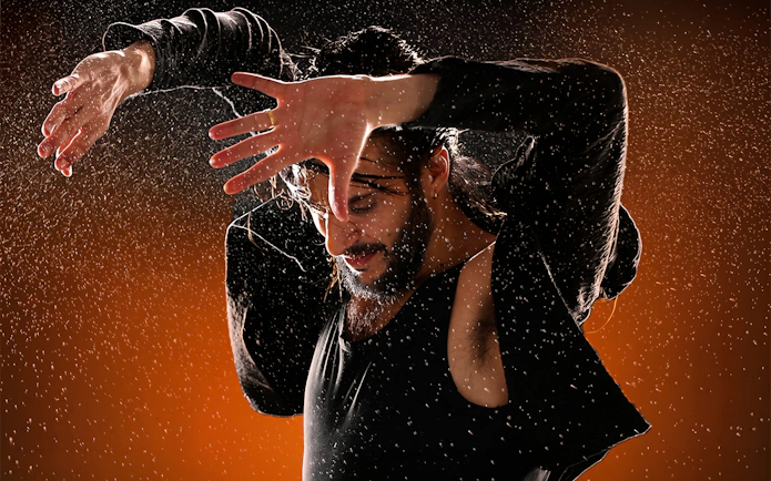 Flamenco dancer performing at La Perla del Born in Barcelona.