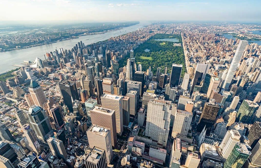 Aerial view of the central park