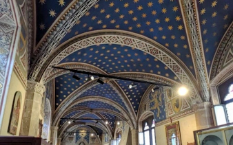 Palazzo Vecchio interior with starry ceiling, part of Medici Power tour, Rome.