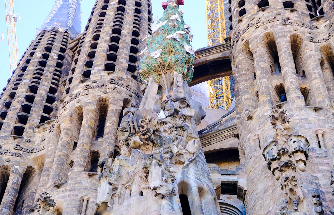 Sagrada Familia Glory Facade in Barcelona showcasing intricate architectural details.