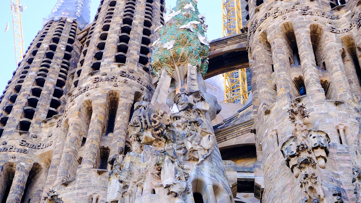 Sagrada Familia Glory Facade in Barcelona showcasing intricate architectural details.