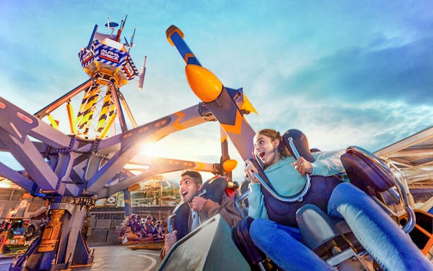 People enjoying a ride at Genting SkyWorld Outdoor Theme Park.