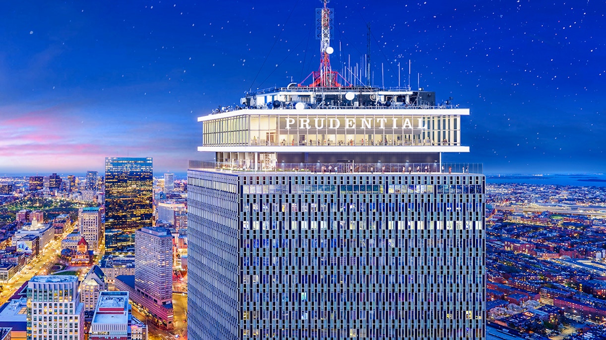 Prudential Tower during night