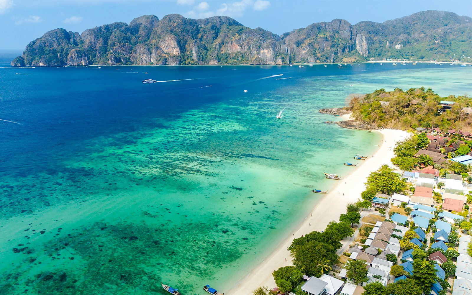 Long beach at Koh Phi Phi island, Krabi, Thailand