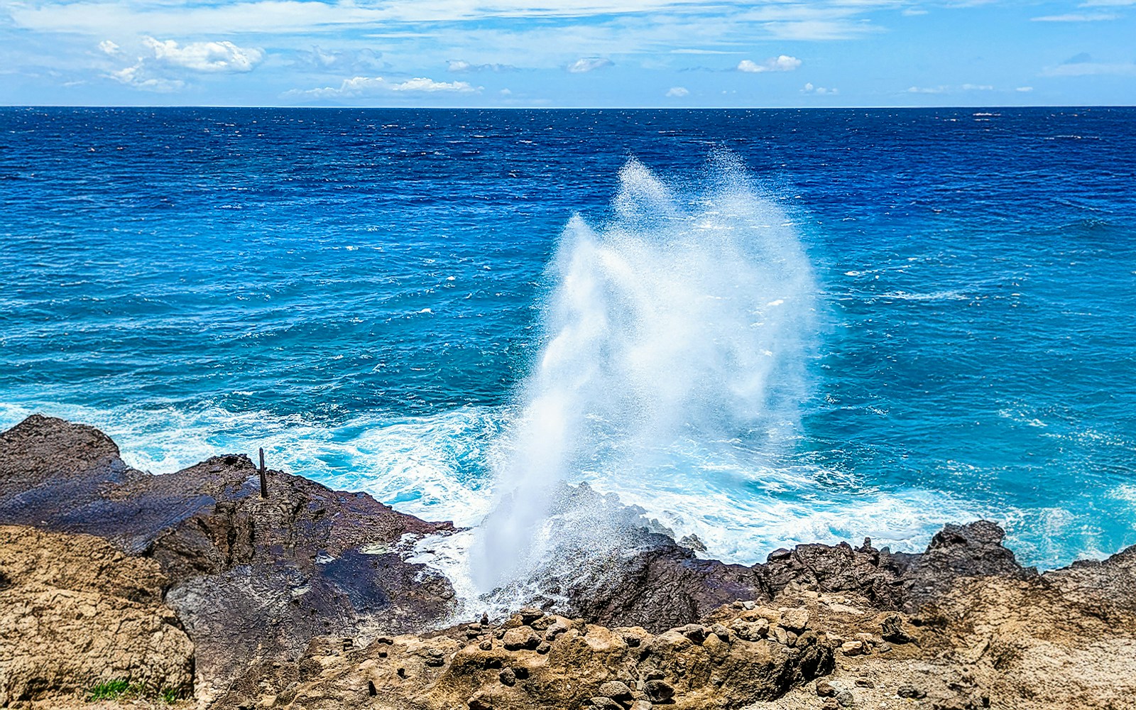 Water gushing through the Halona blowhole