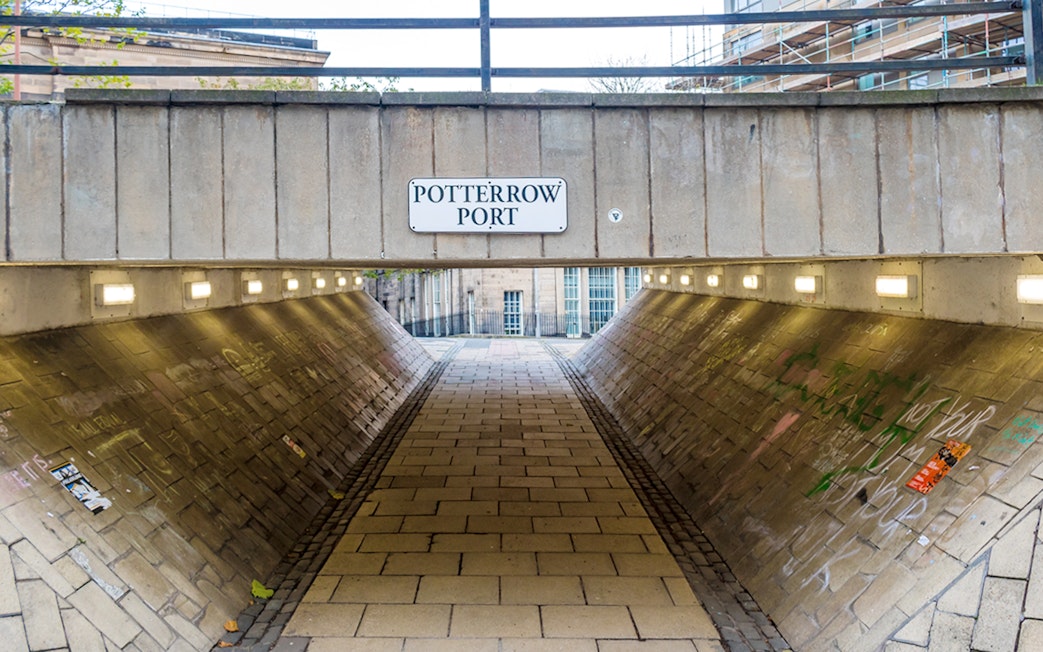 Underpass at Potterrow Port, Edinburgh, part of the Harry Potter Magical Guided Walking Tour.