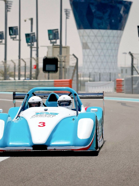Race car on track at Yas Marina Circuit during YAS Radical SST Passenger experience.
