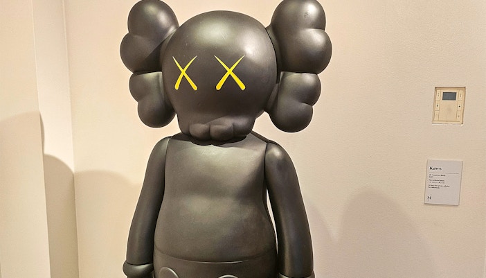 KAWS artwork at Moco Museum Amsterdam during final days exhibition.