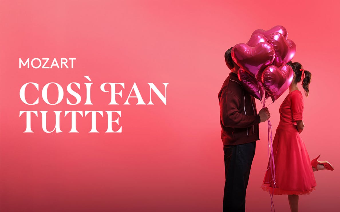 Opera performance of Così fan tutte at a historic theater in Vienna, Austria.