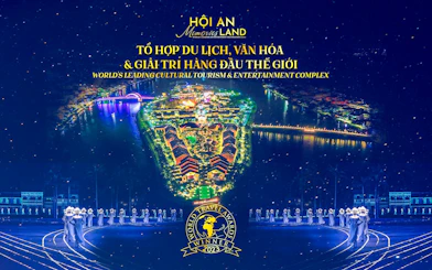 Hoi An Memories Show with illuminated island and performers in traditional attire.