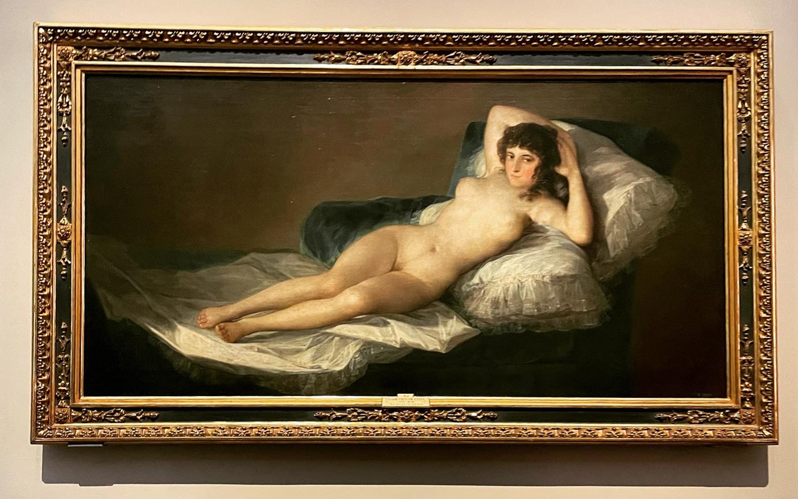 Prado Museum's "La Maja Desnuda" painting in Madrid, Spain.