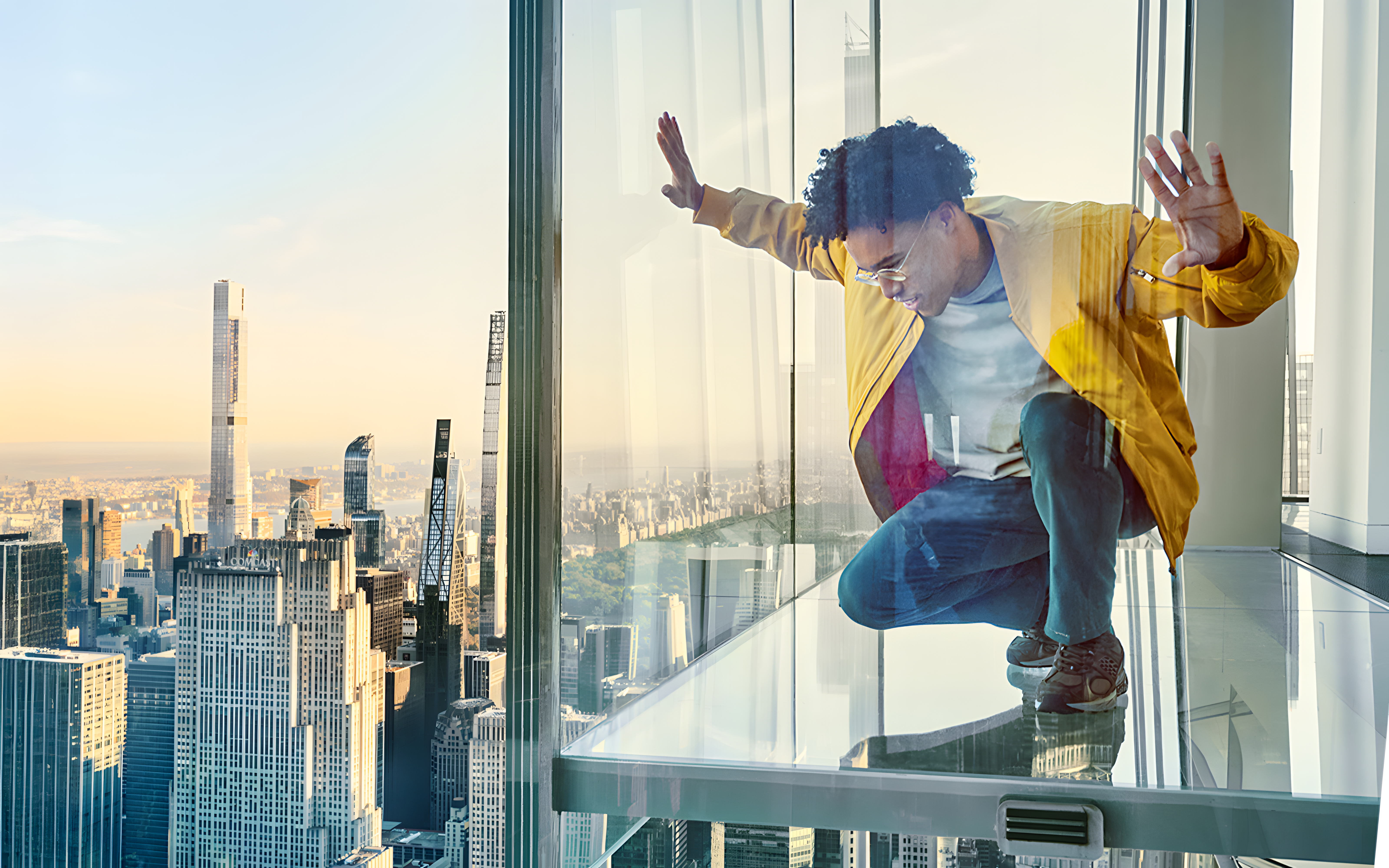 SUMMIT OV Levitation platform offering breathtaking north view of New York City skyline.