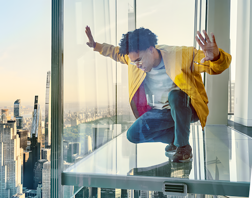 SUMMIT OV Levitation platform offering breathtaking north view of New York City skyline.