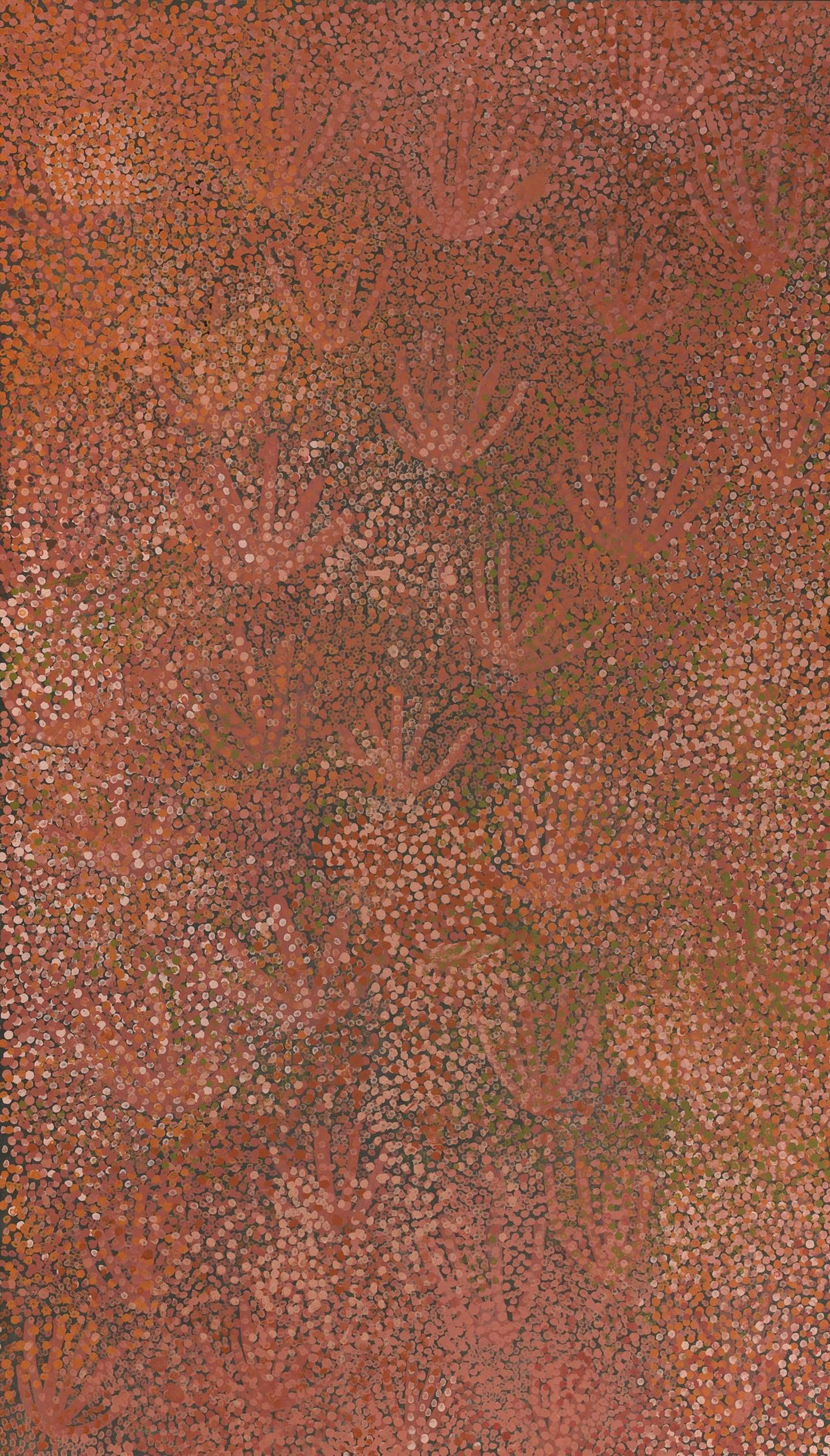 Abstract dot painting by Emily Kame Kngwarreye at Tate Modern.