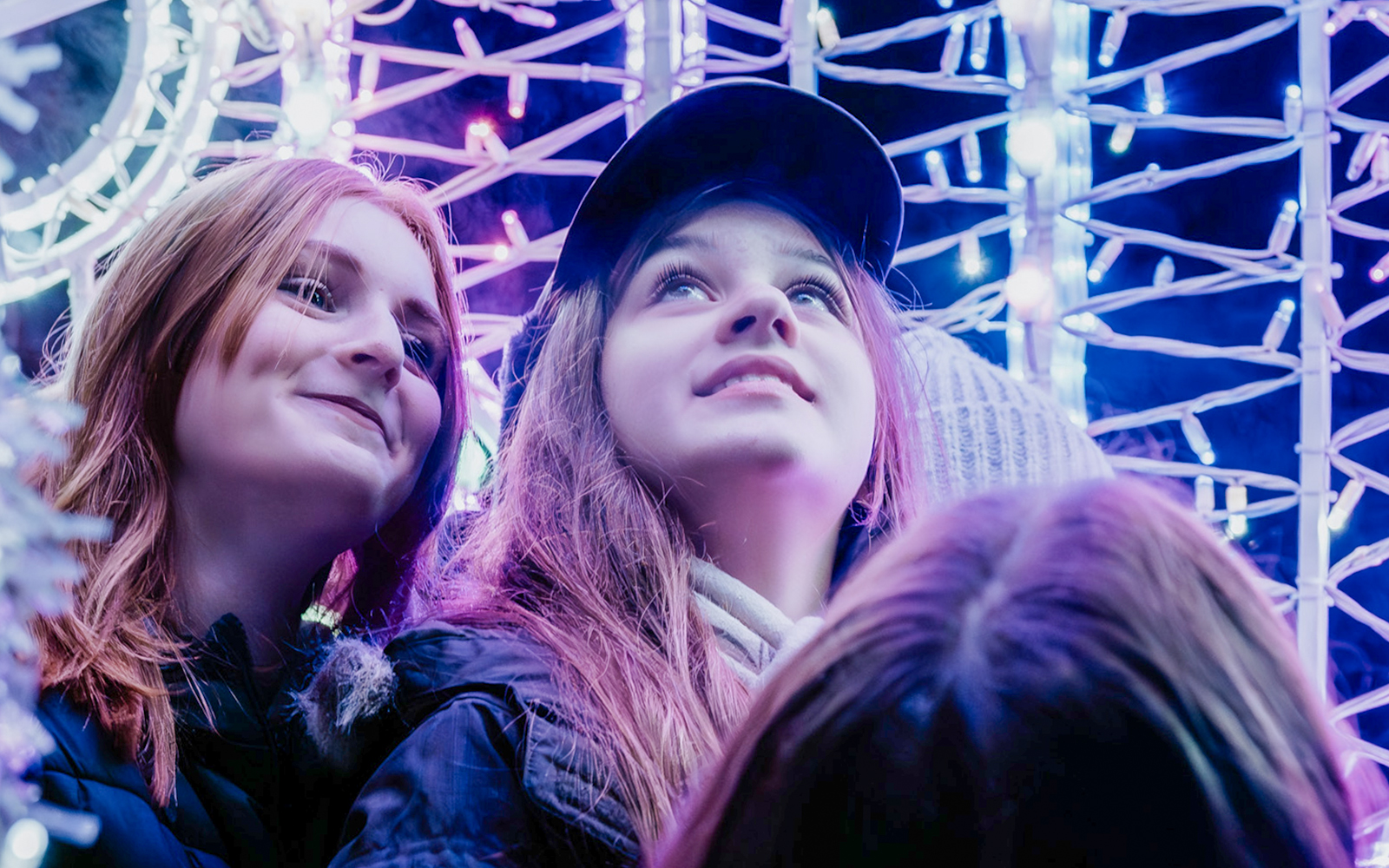 Guests enjoying light displays at Lumina Park Wonderworld.