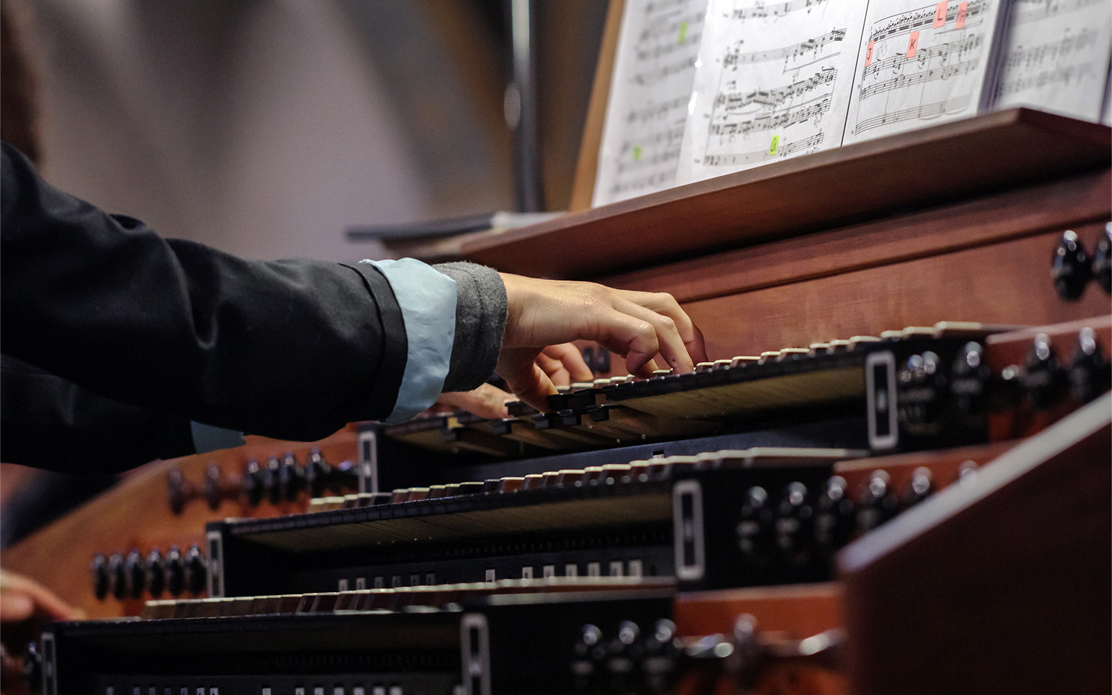 Musicians performing traditional sacred music in a cultural setting.