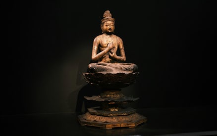 Seated Buddha statue at Asian Civilisations Museum, Singapore.