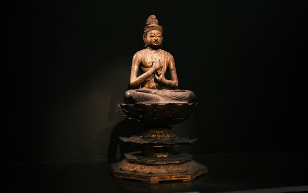 Seated Buddha statue at Asian Civilisations Museum, Singapore.