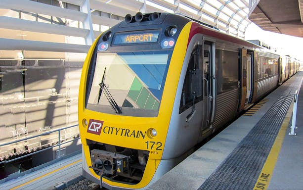 Citytrain at Brisbane Airport station for one-way travel to Brisbane.