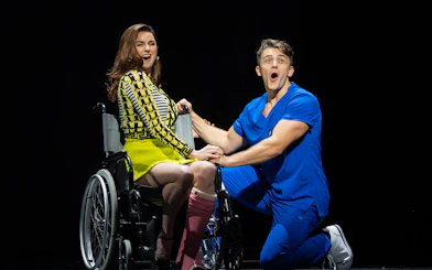 Actors performing a scene from The Devil Wears Prada Westend show.