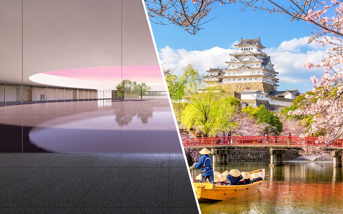 Osaka Castle with cherry blossoms, part of Osaka Expo single entry and skip-the-line ticket package.