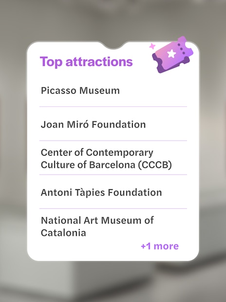 List of top attractions in Barcelona, including Picasso Museum.