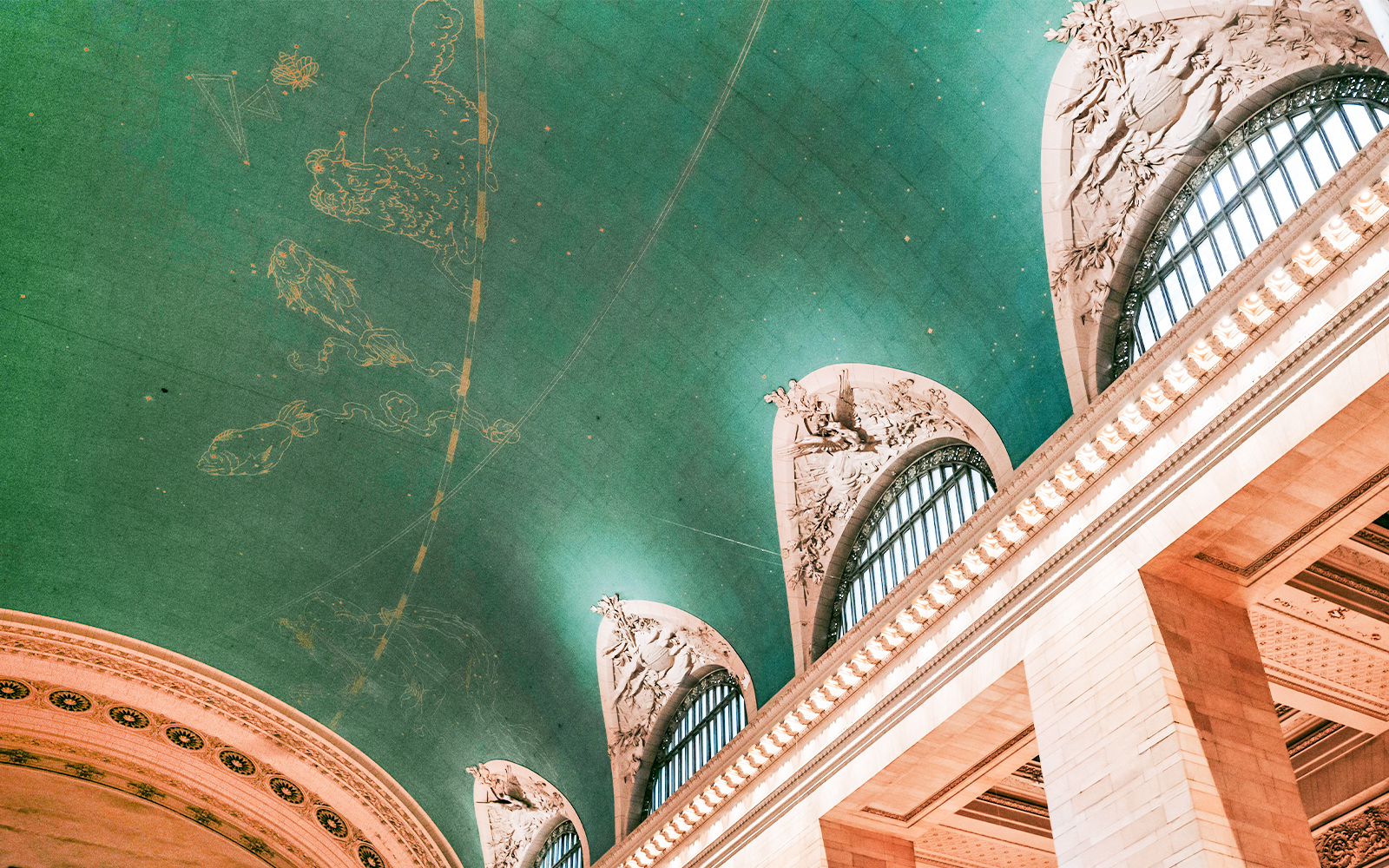 Celestial ceiling with constellations at Grand Central Station, New York.