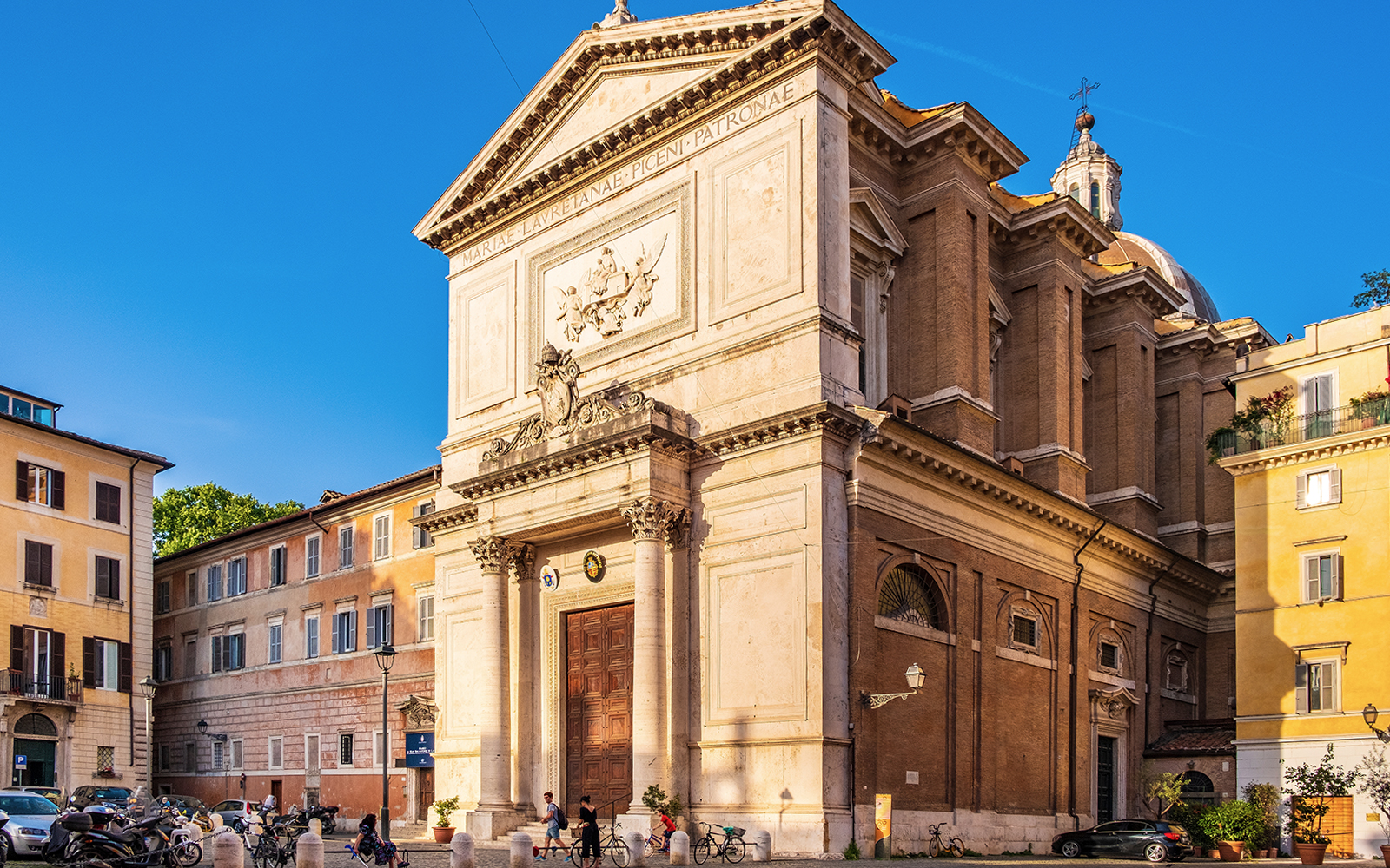 St Salvatore at the Laurels church exterior, Chiesa di San Salvatore in Lauro, Rome, Italy