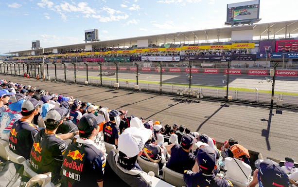 Spectators watching the Formula 1 Japanese Grand Prix 2025 at Suzuka Circuit.