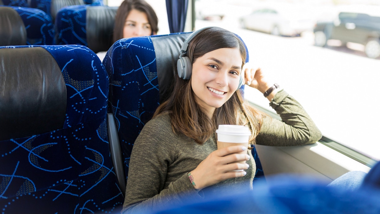 Shuttle bus parked at Lisbon.