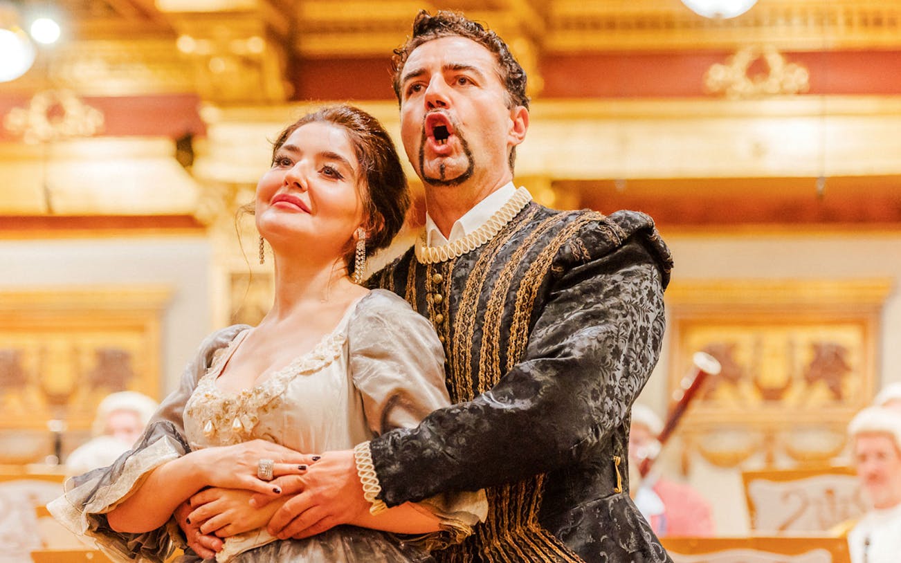 Opera singers performing at Musikverein's Golden Hall, Vienna.
