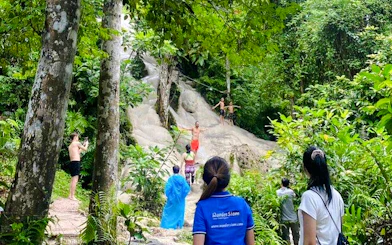 From Chiang Mai: Bua Thong Sticky Waterfalls and Mae Ngat Dam Boat Tour
