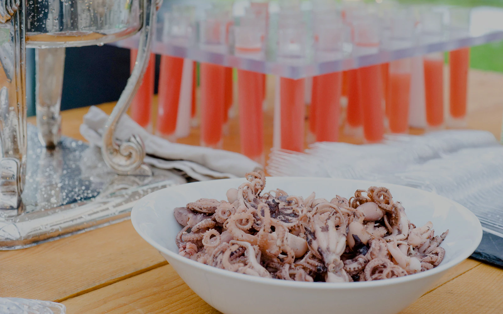 Seafood dish with octopus served at Port de Nice event.