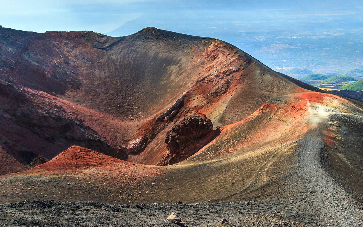 Mount Etna volcanic crater view on 4x4 tour from Taormina.