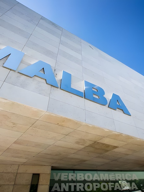 Exterior of the Museum of Latin American Art (MALBA) in Buenos Aires, Argentina.