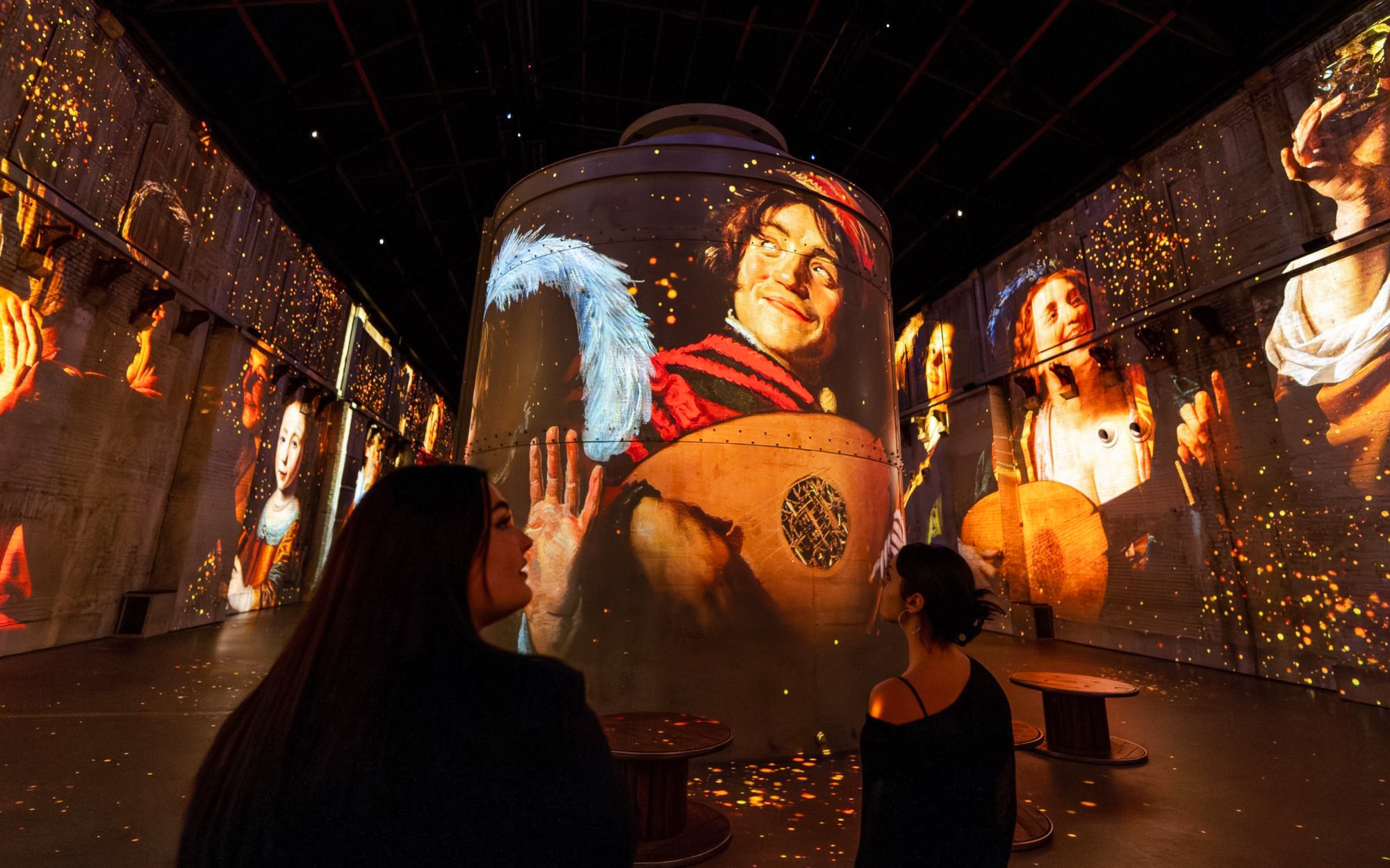 Dutch Masters art projections at Fabrique des Lumières exhibition hall.