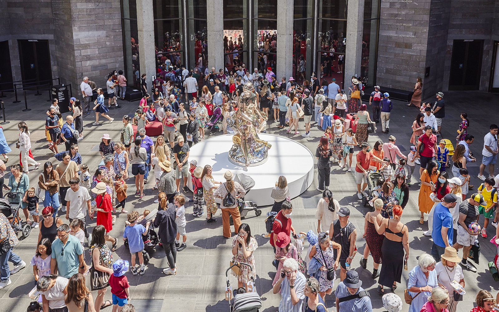 Crowd at NGV International in Melbourne during Lunar New Year 2023 celebration.