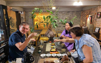 hue private tea ceremony, thien mu pagoda visit and paper flower workshop-4
